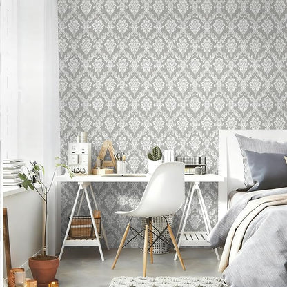 Peel and Stick Wallpaper Grey and White Contact Paper - Image 4
