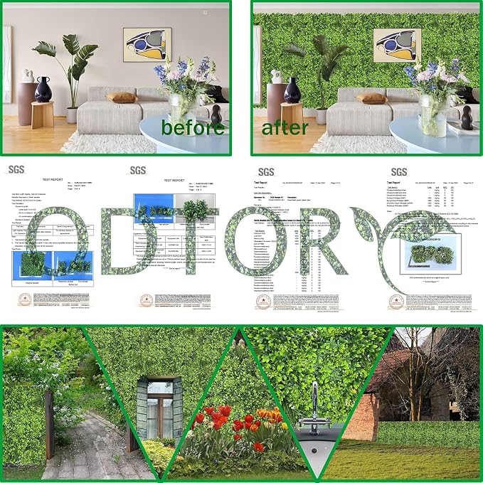 ODTORY Artificial Plant Wall Roll: 48 X120 in UV-Anti Ivy Privacy Fence Screen - Image 6
