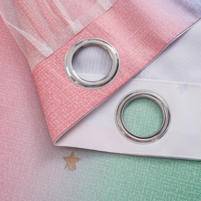 XiDi Curtains for Bedroom Decor, Rainbow Pink GreenBlue52/45/1 - Image 6