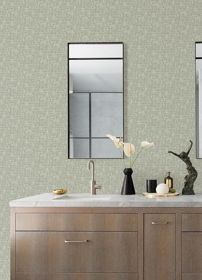 NuWallpaper Sage Poplin Peel and Stick Wallpaper - Image 2