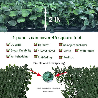 ODTORY Artificial Boxwood Roll Panels:54 X 120 in UV-Anti More Dense Greenery - Image 3