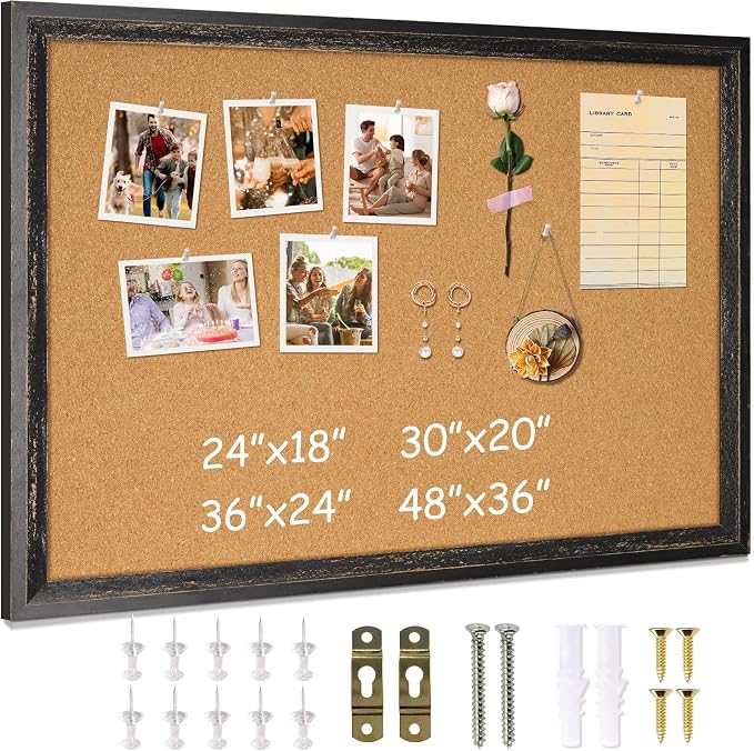 DOLLAR BOSS Cork Board for Office 24 X 18 Inches Cork Boards for Walls Bulletin by DOLLARBOSS
