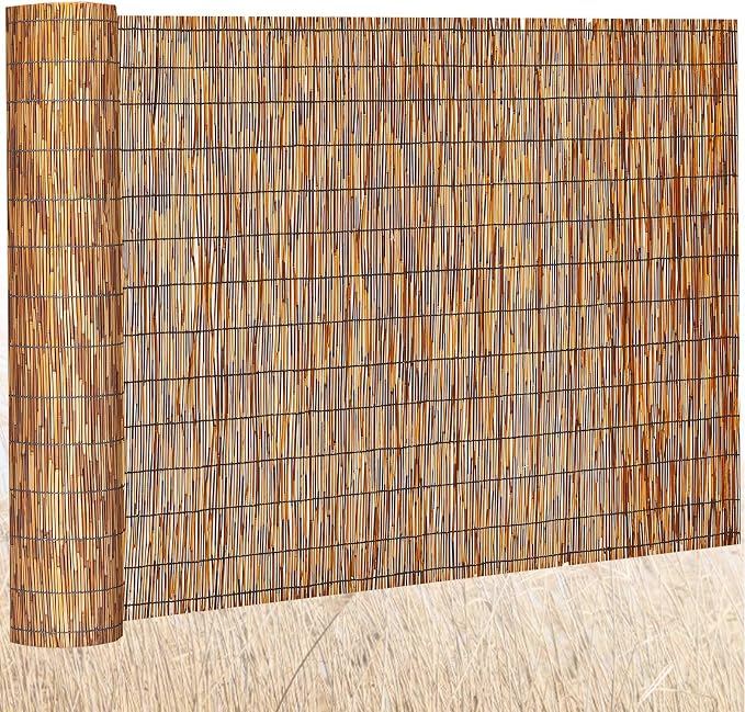 Barydat 1 Pcs 6 x 16.4 ft Reed Fence Roll, 85% Shade Bamboo Privacy Screen by home