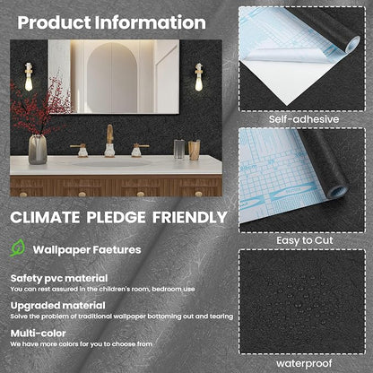 Dark Grey Peel and Stick Self Adhesive Wallpaper - Image 4
