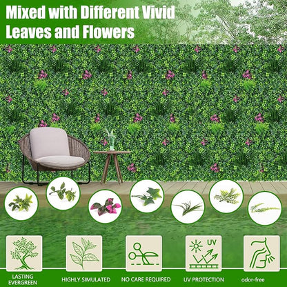 Artificial Grass Wall Roll Panels, UV-Anti Fake Greenery Plant Boxwood Panels - Image 3