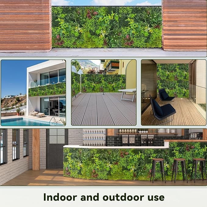 Artificial Plant Wall Boxwood Roll: 40"x120" UV Resistant Green Leaves Faux - Image 7