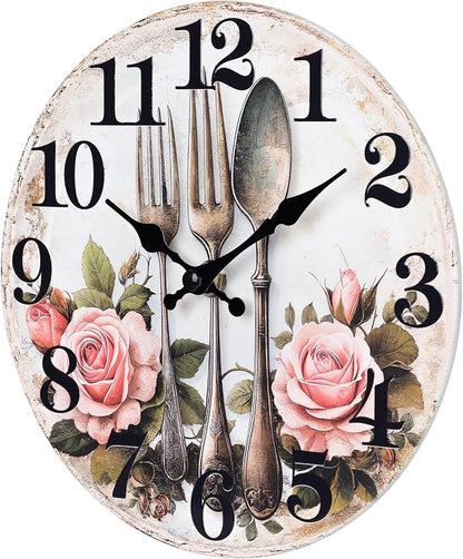 Kitchen Wall Clock, Vintage Floral Wall Clocks - Image 5