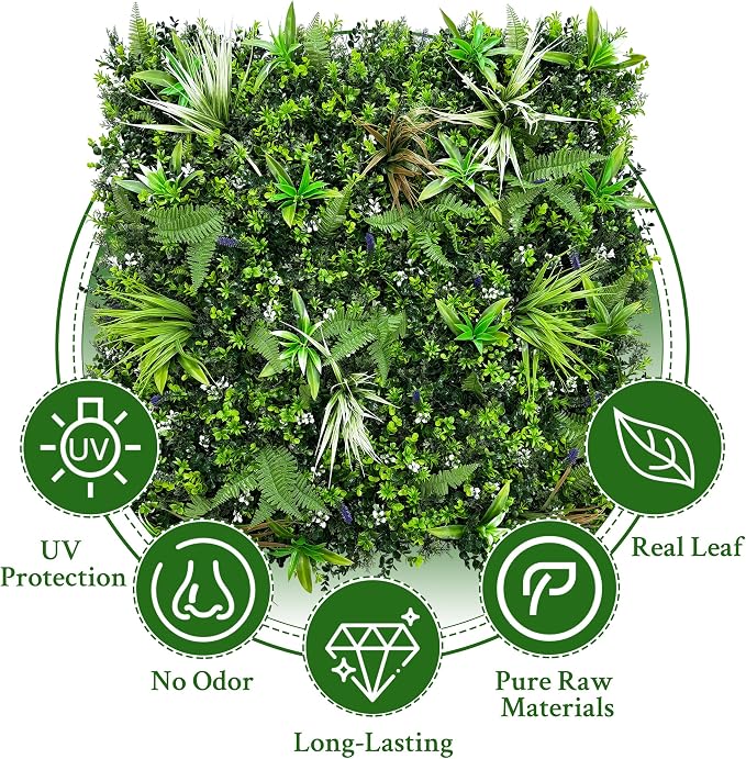 ODTORY Artificial Boxwood Topiary Hedges Panels: 20'' x 20'' 8P UV-Protected - Image 4
