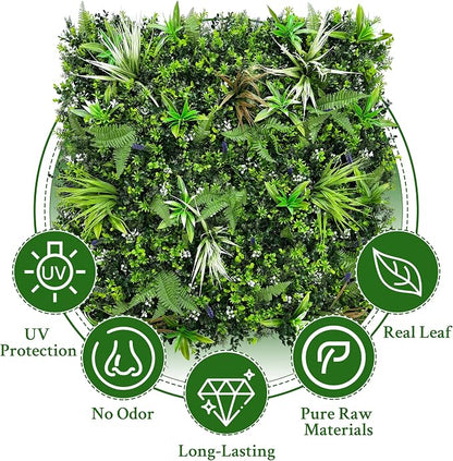 ODTORY Artificial Boxwood Topiary Hedges Panels: 20'' x 20'' 8P UV-Protected - Image 4