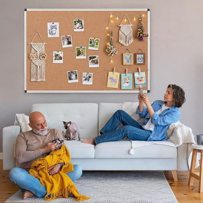 Large Cork Bulletin Board 60" X 48", Wall Mounted Notice Pin Board - Image 7
