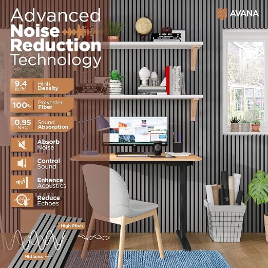 Avana Acoustic Wood Wall Panels – 93.2x11.25 Inch Panels – Fits 94x12 Layout – - Image 5