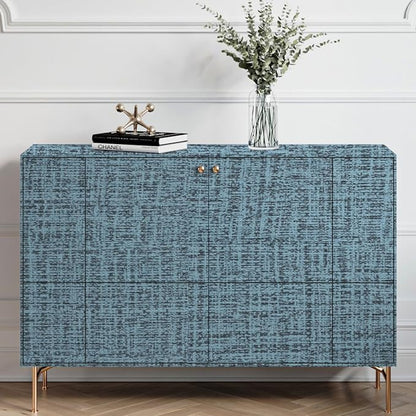 TANONE Blue Contact Paper Peel and Stick 15.8 in X 197 in, Grasscloth Wallpaper - Image 7
