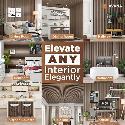 Avana Acoustic Wood Wall Panels – 93.2x11.25 Inch Panels – Fits 94x12 Layout – - Image 3