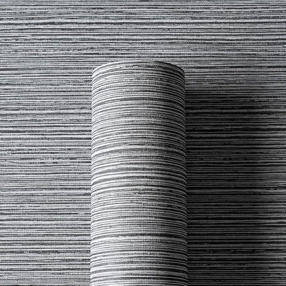 Grasscloth Textured Wallpaper Gray Peel and Stick 24inX393in Fabric Wall Paper - Image 3