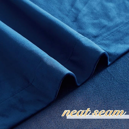 NICETOWN Blue Velvet Curtains 108 inches Long, Room Darkening Luxury Silky - Image 6