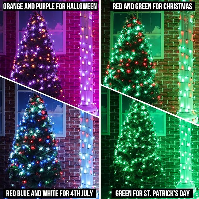 164 FT 500 LED Christmas String Lights, Waterproof RGB String Lights with Remote Control&Timer Function, 24 Colors Changing Fairy Lights for Indoor Outdoor Room Wall Christmas Tree Party Decoration