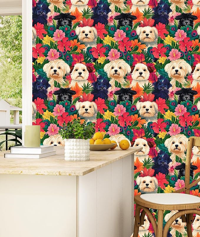 BOKEBEVE Vibrant Floral Peel and Stick Wallpaper Colorful Floral Wallpapers - Image 5