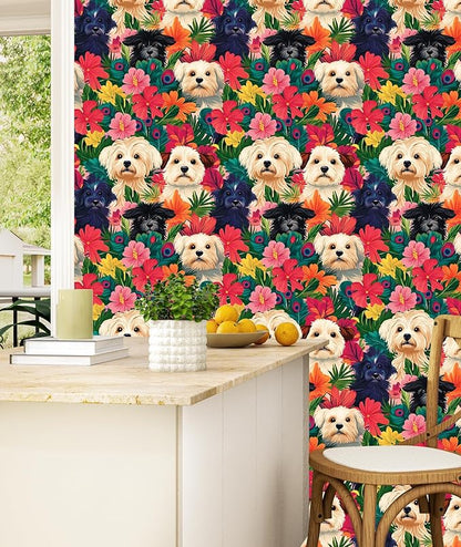BOKEBEVE Vibrant Floral Peel and Stick Wallpaper Colorful Floral Wallpapers - Image 5