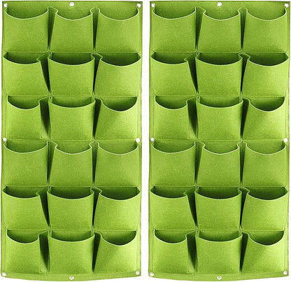 ZOENHOU 2 Pack Total 36 Roomy Pockets Green Vertical Garden Planter, by ZOENHOUDIRECT