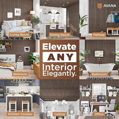 Avana Modern Acoustic Wood Wall Panels – 93.2x11.25 Inch Panels – Fits 94x12 - Image 3