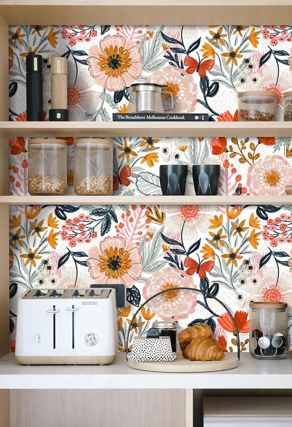 HAOKHOME Boho Peel and Stick Wallpaper Floral Wall Paper Removable - Image 5