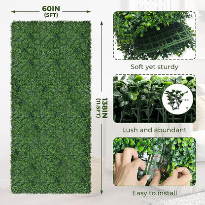 Artificial Boxwood Roll Panels: 60"x138" UV-Anti Faux Hedge Privacy Screen - Image 2