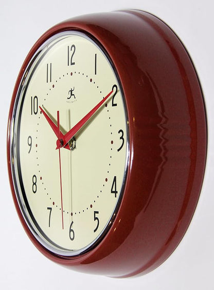 Infinity Instruments LTD. Retro 12 inch Silent Sweep Non-Ticking Mid Century - Image 4