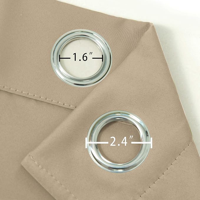 LEMOMO Blackout Curtains 66 x 84 inch/Beige Curtains Set of 2 Panels/Thermal - Image 6