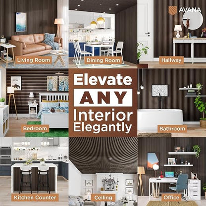Avana Acoustic Wood Wall Panels – 93.2x11.25 Inch Panels – Fits 94x12 Layout – - Image 3
