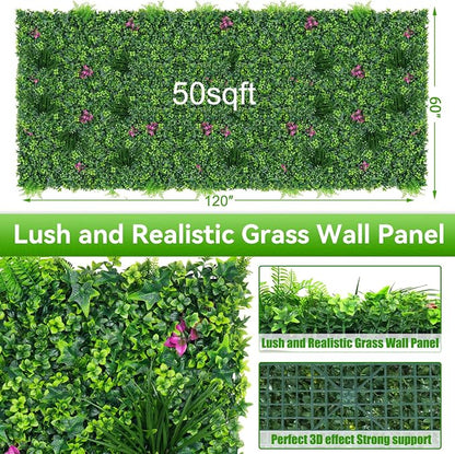 Artificial Grass Wall Roll Panels, UV-Anti Fake Greenery Plant Boxwood Panels - Image 2
