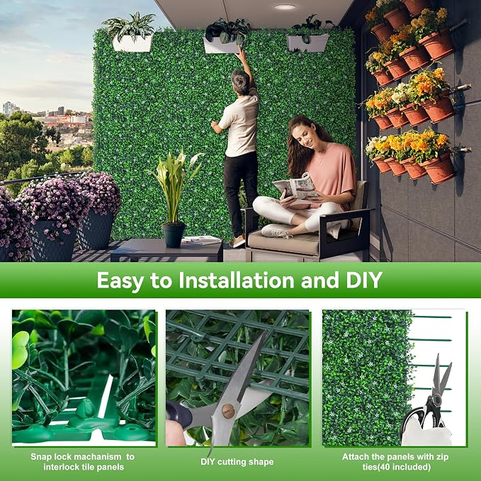 EverNture 48"x120" Grass Wall Panels, Artificial Grass Backdrop, Fake Greenery - Image 4