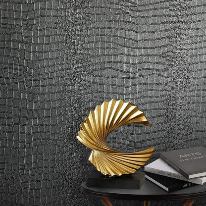 Zeeko Black Peel and Stick Wallpaper 17.3" x 118" Removable Crocodile Wallpaper by Zeeko
