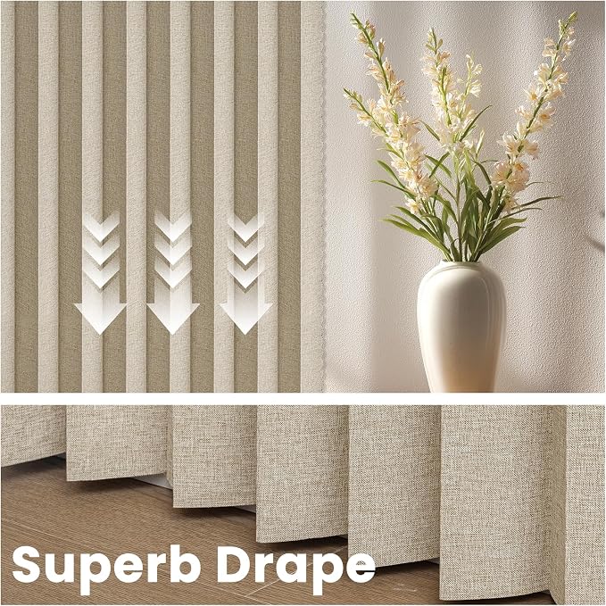 AJAZZ Blackout Accordion Door Curtain 98"x78" Cream Yellow - Image 6