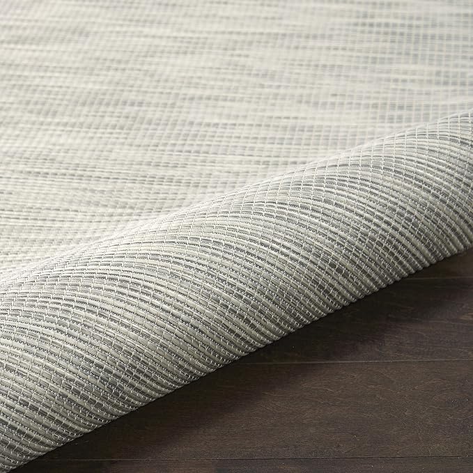Nourison Positano Indoor-Outdoor Light Grey 5' x 7' Area Rug, Easy Cleaning, Non Shedding, Bed Room, Living Room, Dining Room, Backyard, Deck, Patio (5x7)
