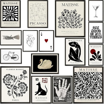 LANCHI95 16 PCS Black and White Home Decor, Eclectic Wall Art, Minimalist by LANCHI95