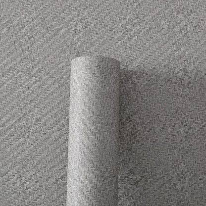 Haimin Fabric Wallpaper Textured Contact Paper Gray Grasscloth Wallpaper Peel - Image 7