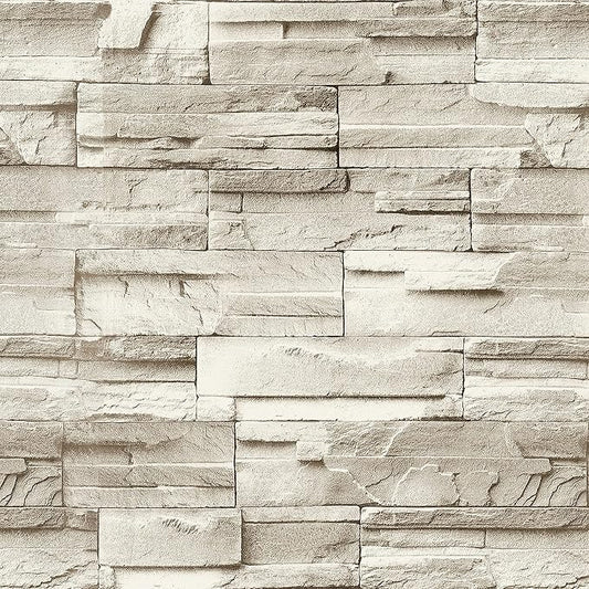 Jeweluck Stone Wallpaper Peel and Stick Brick Wallpaper 17.7”×118.1” Brick by Jeweluck