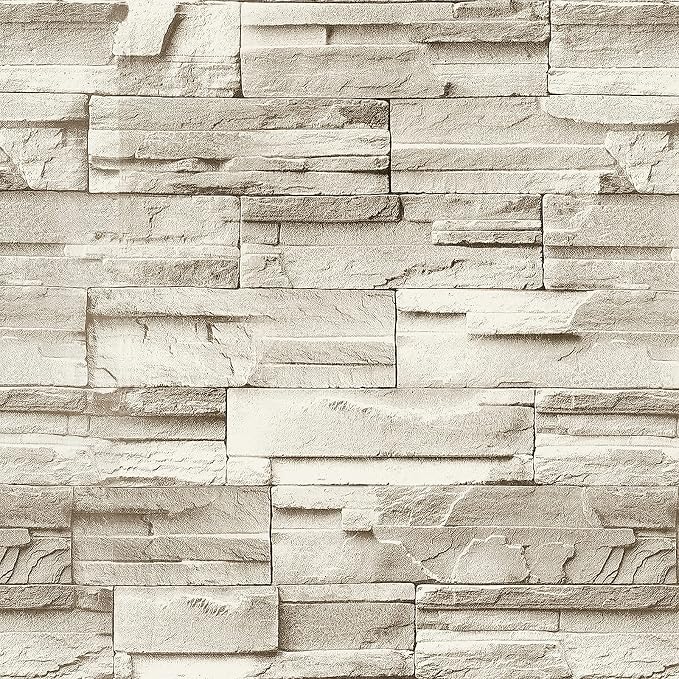 Jeweluck Stone Wallpaper Peel and Stick Brick Wallpaper 17.7”×787.4” Brick by Jeweluck