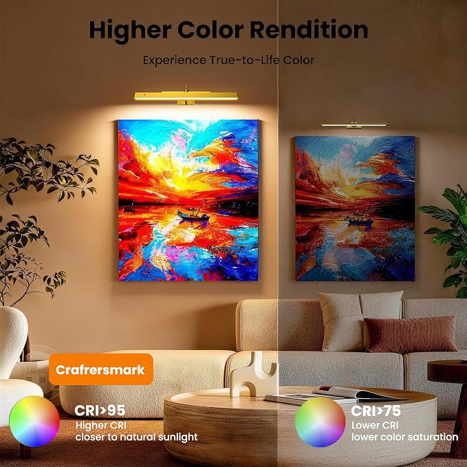 Picture Light Gold 2Pack, 5000mAh Battery Opertated Cordless Picture Lights - Image 10