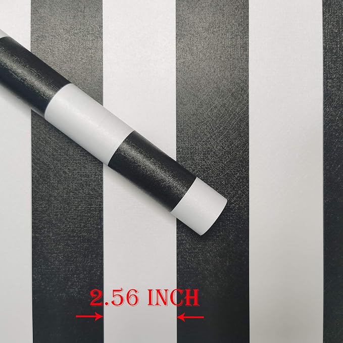 Guvana 472.4"x17.7" Striped Peel and Stick Wallpaper Black and White - Image 2