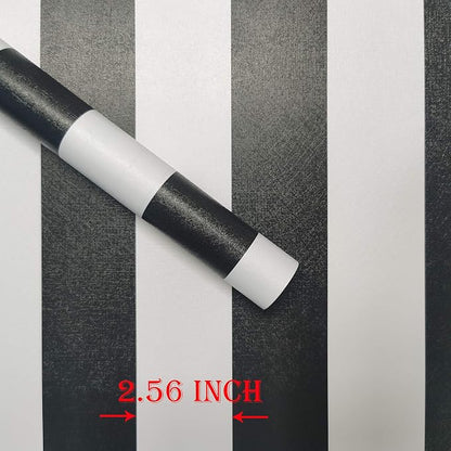 Guvana Striped Peel and Stick Wallpaper Black and White Self-Adhesive Wallpaper - Image 3