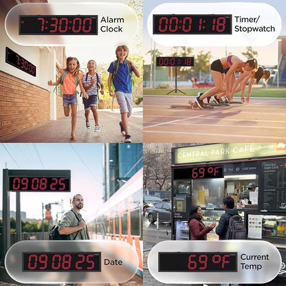 Ivation Oversized 36" Outdoor Waterproof Digital Clock, Auto Time Sync - Image 3