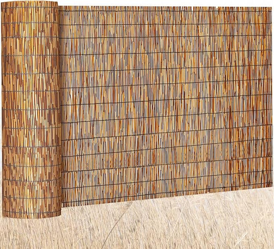 Barydat 1 Pcs 4 x 30 ft Reed Fence Roll, 85% Shade Bamboo Privacy Screen by home
