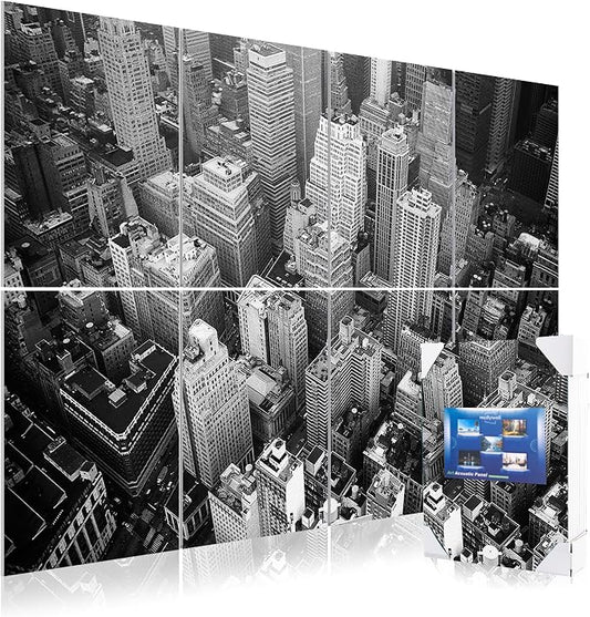 Mollywell Art Acoustic Panels 48x32x0.4 Inch, City Skyline |Sound Absorbing by Mollywell