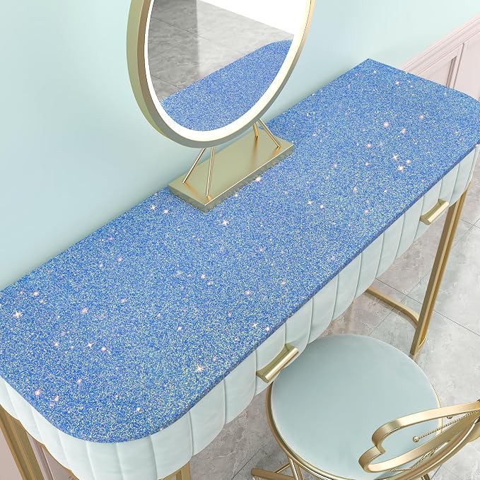 CHIHUT Holographic Blue Glitter Wallpaper 15.7''x100'' Sparkly Iridescent - Image 3