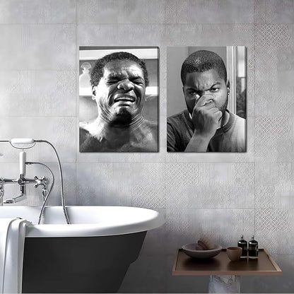 Framed Funny Bathroom Canvas Wall Art Set of 2 - Image 2