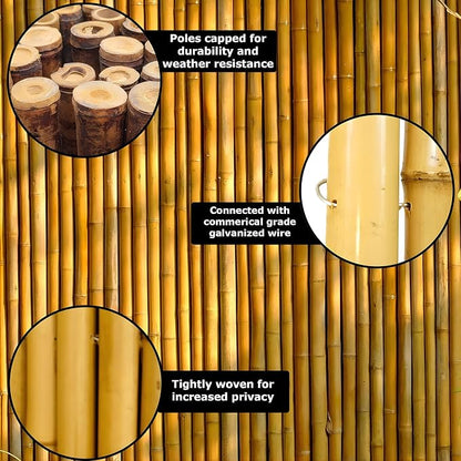 FOREVER BAMBOO Natural Bamboo Fencing Decorative Rolled Fence Panel 0.75 in D x - Image 13