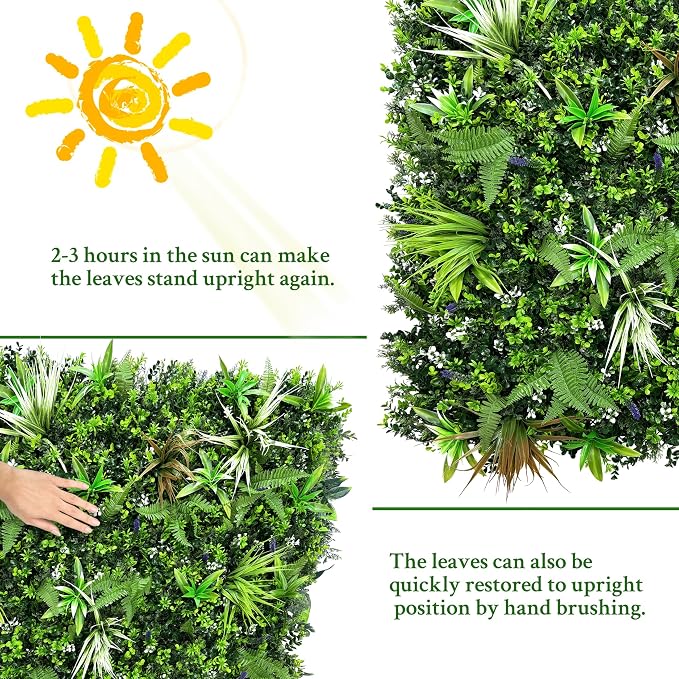 ODTORY Artificial Boxwood Topiary Hedges Panels, Backyard Indoor Outdoor Green - Image 7