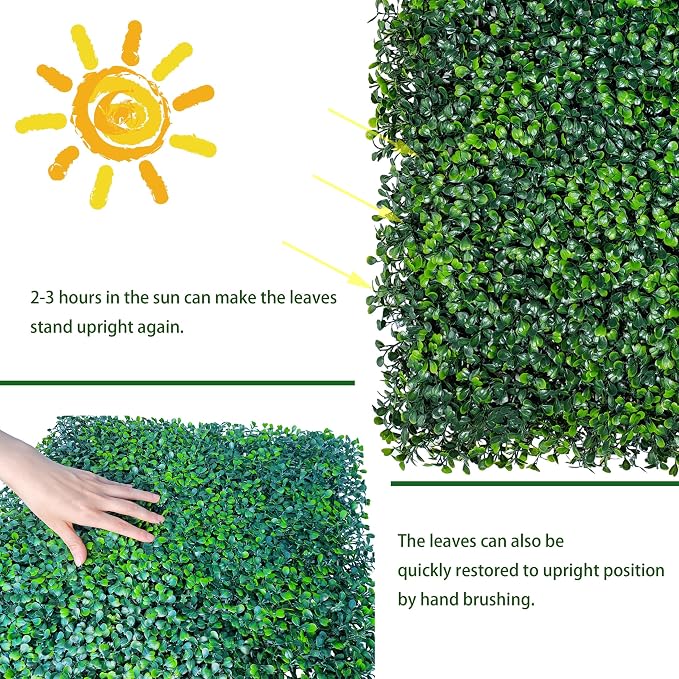 ODTORY Artificial Grass Wall Backdrop Panels, 16 X 12 in 12P UV-Anti Greenery - Image 4