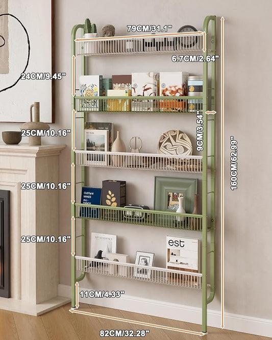 UMDONX Behind The Door Bathroom Shelf Narrow 5-Tier, Space-Saving Slim Storage - Image 2